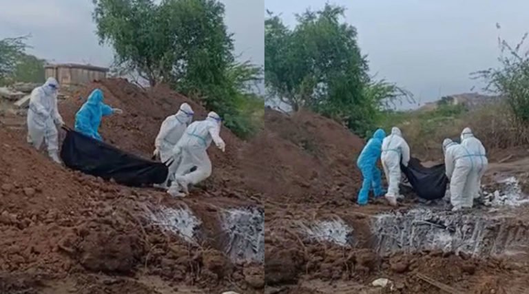 ಕೊರೊನಾಗೆ ಬಲಿಯಾದವರನ್ನು ದರದರನೆ ಎಳೆದೊಯ್ದು ಅಮಾನವೀಯವಾಗಿ ಅಂತ್ಯಕ್ರಿಯೆ..!